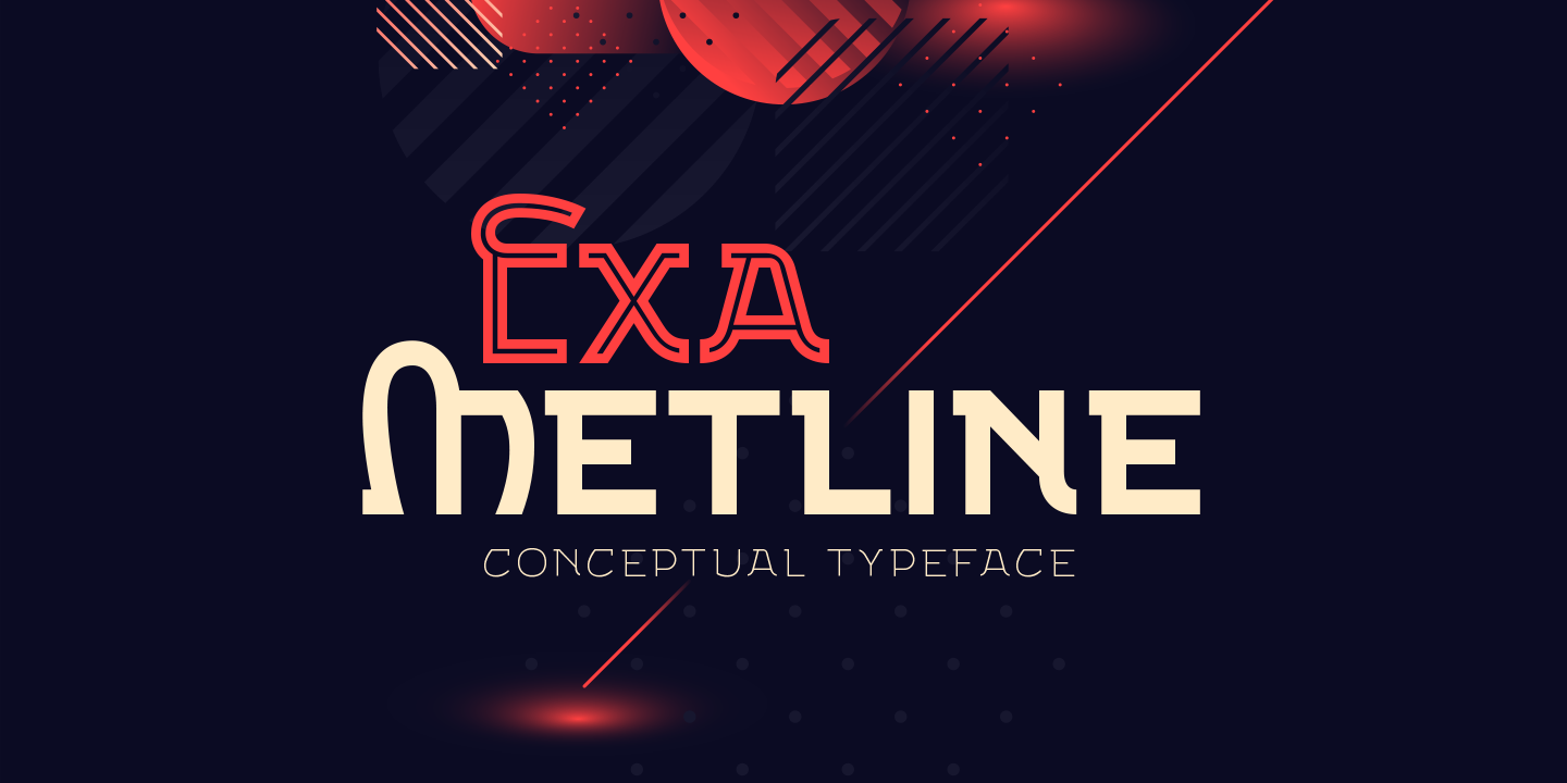Beispiel einer Exa Metline-Schriftart